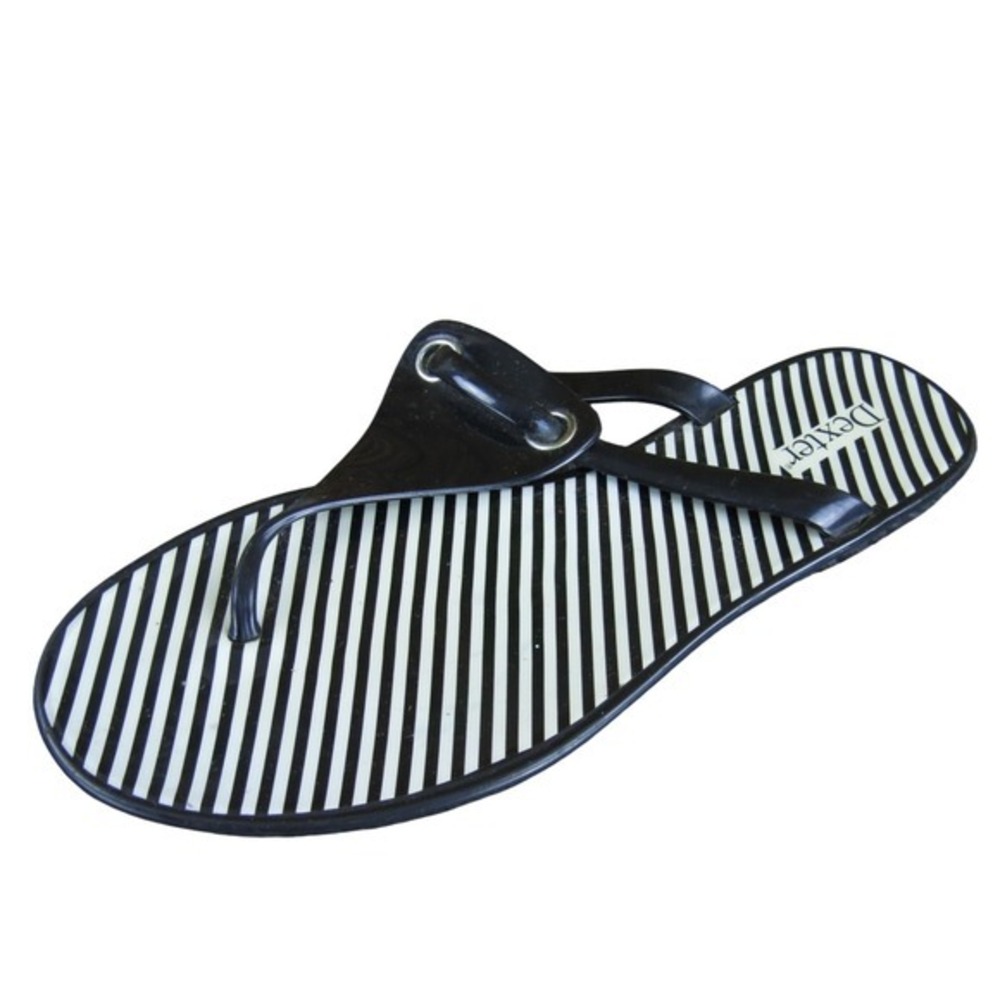 Dexter Women's Bow Thong Flip Flop Black Synthetic Sz 9 Medium Gently Used 2025